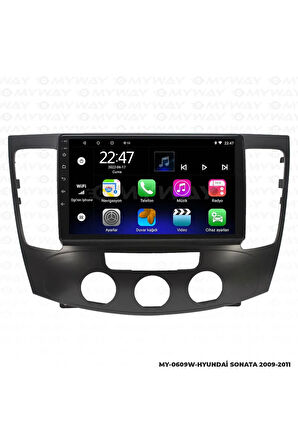 HYUNDAİ SONATA ANDROİD 12 Uyumlu MULTİMEDYA CARPLAY 2GB RAM+32GB HDD 2009-2011 NAVİGASYON EKRAN