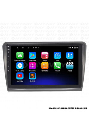 SKODA SUPER B ANDROİD 12 MULTİMEDYA CARPLAY 2GB RAM+32GB HDD 2009-2013 NAVİGASYON EKRAN