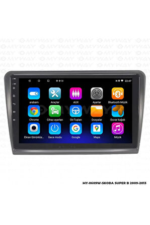SKODA SUPER B ANDROİD 12 MULTİMEDYA CARPLAY 2GB RAM+32GB HDD 2009-2013 NAVİGASYON EKRAN