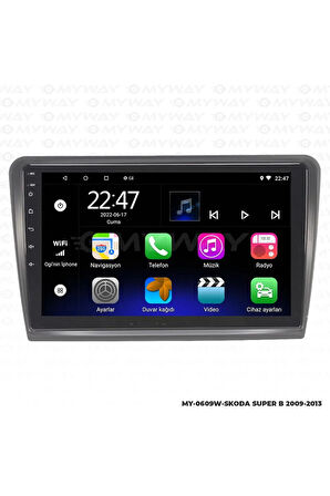 SKODA SUPER B ANDROİD 12 MULTİMEDYA CARPLAY 2GB RAM+32GB HDD 2009-2013 NAVİGASYON EKRAN