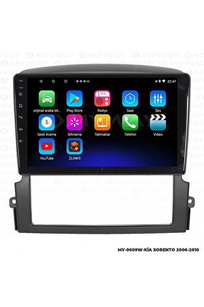 KİA SORENTO ANDROİD 12 MULTİMEDYA CARPLAY 2GB RAM+32GB HDD 2006-2010 NAVİGASYON EKRAN