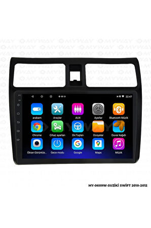 SUZUKİ SWİFT ANDROİD 12 MULTİMEDYA CARPLAY 2GB RAM+32GB HDD 2010-2012 NAVİGASYON EKRAN