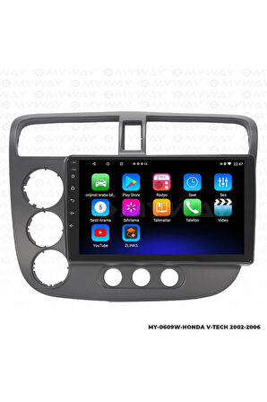 HONDA V-TECH 2 ANDROİD 12 MULTİMEDYA CARPLAY 2GB RAM+32GB HDD NAVİGASYON EKRAN