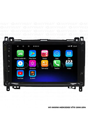 MERCEDES VİTO ANDROİD 12 MULTİMEDYA CARPLAY 2GB RAM+32GB HDD 2006-2014 NAVİGASYON EKRAN