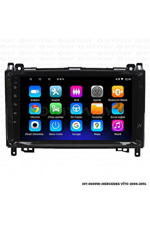 MERCEDES VİTO ANDROİD 12 MULTİMEDYA CARPLAY 2GB RAM+32GB HDD 2006-2014 NAVİGASYON EKRAN