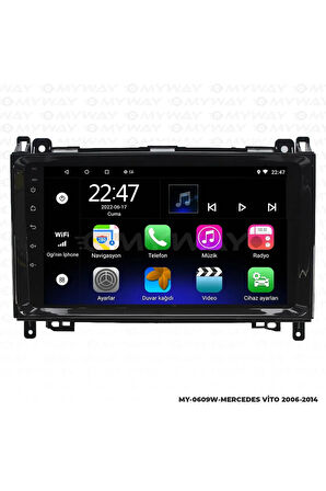 MERCEDES VİTO ANDROİD 12 MULTİMEDYA CARPLAY 2GB RAM+32GB HDD 2006-2014 NAVİGASYON EKRAN