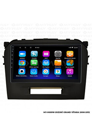 SUZUKİ GRAND VİTARA ANDROİD 12 MULTİMEDYA CARPLAY 2GB RAM+32GB HDD 2006-2012 NAVİGASYON EKRAN