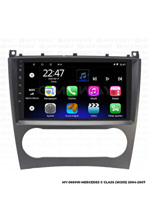 MERCEDES C CLASS W203 ANDROİD 12 MULTİMEDYA CARPLAY 2GB RAM+32GB HDD 2004-2007 NAVİGASYON EKRAN