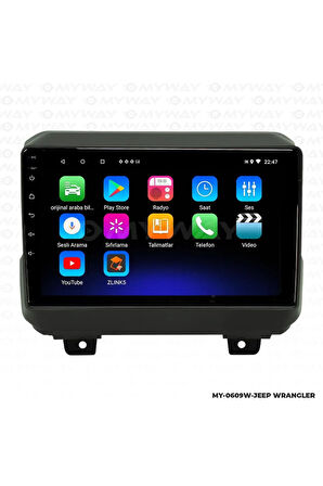 JEEP WRANGLER ANDROİD 12 MULTİMEDYA CARPLAY 2GB RAM+32GB HDD NAVİGASYON EKRAN