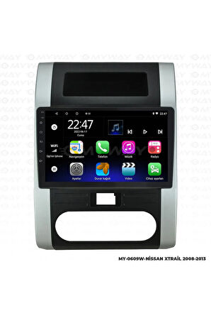 NİSSAN X-TRAİL ANDROİD 12 MULTİMEDYA CARPLAY 2GB RAM+32GB HDD 2008-2013 NAVİGASYON EKRAN
