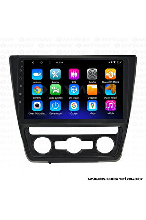 SKODA YETİ ANDROİD 12 MULTİMEDYA CARPLAY 2GB RAM+32GB HDD 2014-2017 NAVİGASYON EKRAN