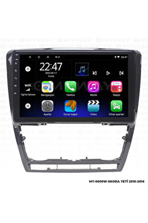 SKODA YETİ ANDROİD 12 MULTİMEDYA CARPLAY 2GB RAM+32GB HDD 2010-2016 NAVİGASYON EKRAN