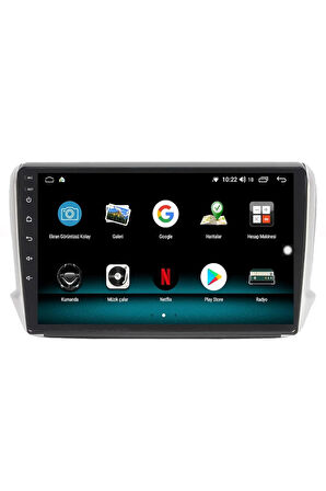 PEUGEOT 208 ANDROİD 13 MULTİMEDYA CARPLAY 4GB RAM+64GB HDD NAVİGASYON EKRAN