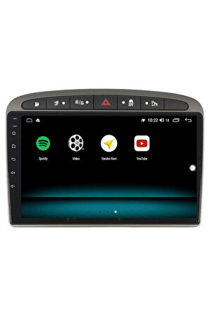 PEUGEOT 408 ANDROİD 13 MULTİMEDYA CARPLAY 4GB RAM+64GB HDD 2007-2013 NAVİGASYON EKRAN