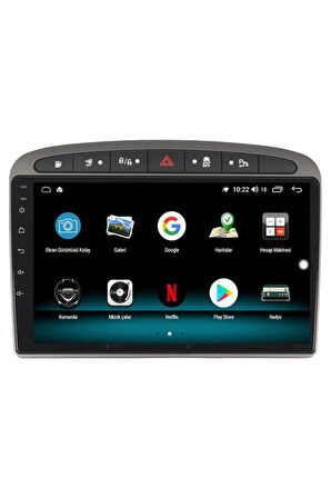 PEUGEOT 408 ANDROİD 13 MULTİMEDYA CARPLAY 4GB RAM+64GB HDD 2007-2013 NAVİGASYON EKRAN