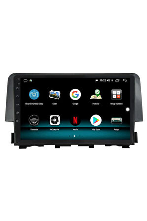 HONDA CİVİC FC5 ANDROİD 13 MULTİMEDYA CARPLAY 4GB RAM+64GB HDD 2016-2021 NAVİGASYON EKRAN