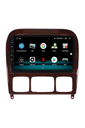 MERCEDES S CLASS W220 ANDROİD 13 MULTİMEDYA CARPLAY 4GB RAM+64GB HDD 1998-2005 NAVİGASYON EKRAN