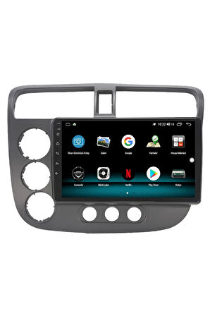 HONDA CİVİC VTEC2 ANDROİD 13 MULTİMEDYA CARPLAY 4GB RAM+64GB HDD 2002-2006 NAVİGASYON EKRAN