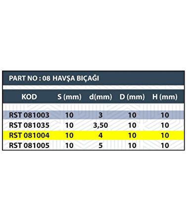 &lt;b&gt;4MM HAVŞA BIÇAĞI&lt;/b&gt;