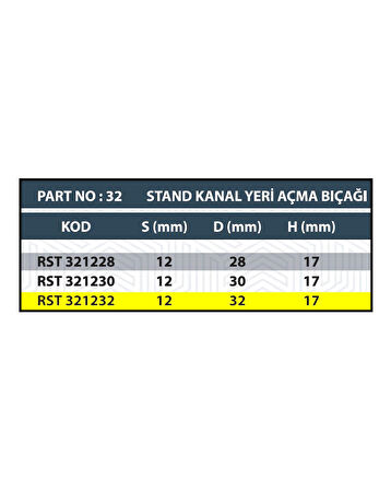 32MM ALÜMİNYUM RAF BIÇAĞI