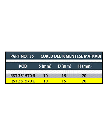 15x70 SOL ÇOKLU DELİK MATKABI