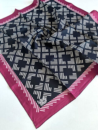 Levidor Tivil Saf İpek Eşarp 49402 Siyah Karışık Desen