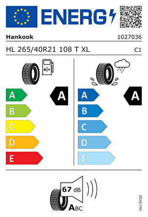 265/40 R21 108T XL Ventus S1 evo3 ev K127E Seal Guard (Sealant), EV-VW (Volkswagen) Oto Yaz Lastiği (Üretim Yılı: 2023)