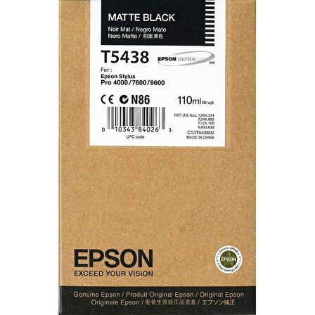 Epson T5438 C13T543800 Mat Siyah Kartuş