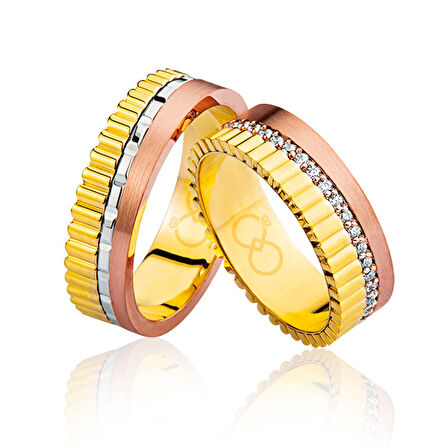 Üç Renk Altın Alyans 0105