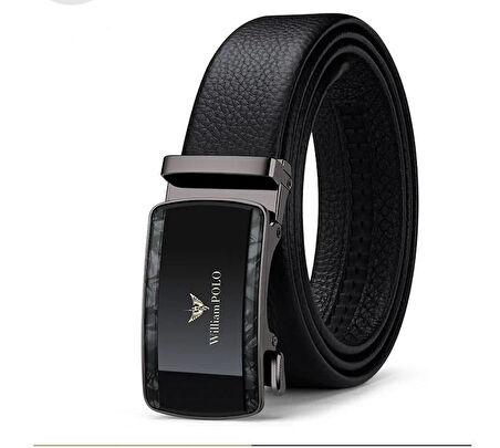 Williampolo Lina Hakiki Deri Metal Tokalı Siyah Erkek Kemer 