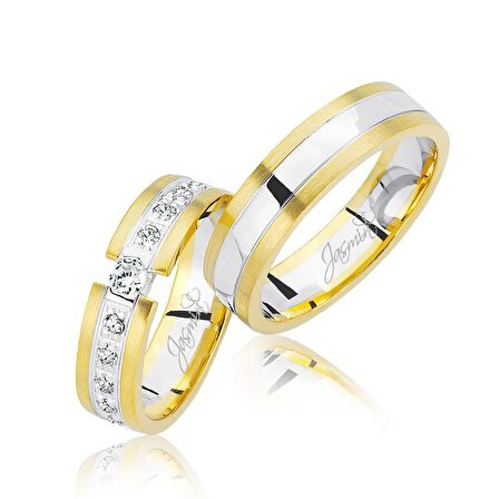 Tamtur Model Taşlı Altın Alyans 0106