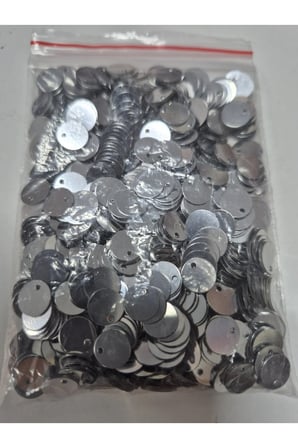 Gümüş Gri Yazma İp ve Boncuk Kombini