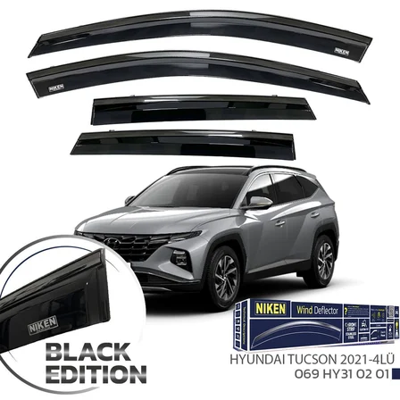 Hyundai Tucson Cam Rüzgarlığı Siyah Kromlu 2021+ Sonrası BlackEdition