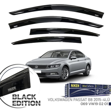 Vw Passat B8 Cam Rüzgarlığı Siyah Kromlu 2015+ Sonrası BlackEdition