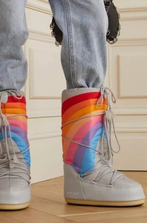 Moon Boot Mb Icon Rainbow Gray Snowboot Gökkuşağı Renkli Kadın Uzun Bot Gri