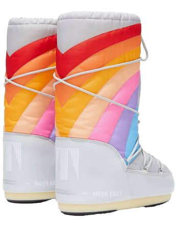Moon Boot Mb Icon Rainbow Gray Snowboot Gökkuşağı Renkli Kadın Uzun Bot Gri