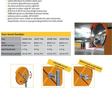 Trafik Güvenlik Aynası (60 cm)