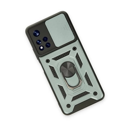 Xiaomi Redmi Note 11T Kılıf Pars Lens Yüzüklü Silikon - Yeşil