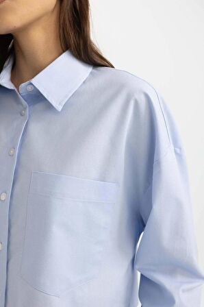DeFacto Crop Oxford Uzun Kollu Gömlek C4598AX24SMBE40