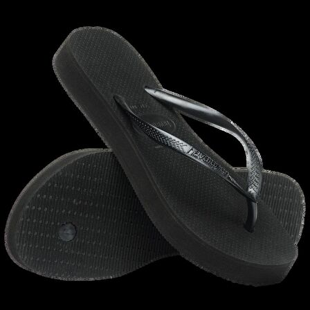 Slim Flatform Siyah Kadın Terlik