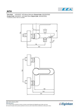 Eca Nıta Banyo Bataryası 102102475