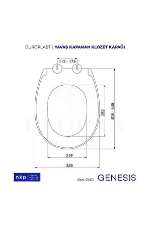 Genesis C Tip Oval Form Duroplast Yavaş Kapanan Klozet Kapağı