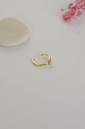 Gold Kutup Yıldızı Halka Tragus Piercing Helix Kıkırdak Küpesi