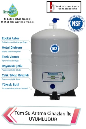 İhlas,Philips,Bosch Su Arıtma Cihazı Uyumlu 2,2(8 Litre) Metal Tank NSF'li