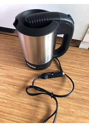 Otomatik Çelik 12v Araç Çakmak Girişli Su Isıtıcı Kettle 500ml