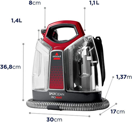 (OUTLET) Bissell SpotClean ProHeat 330 W Halı Yıkama Makinesi