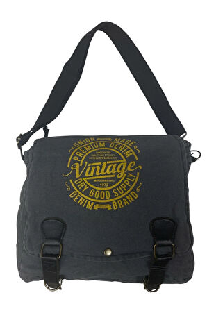 Vintage Salaş Kaliteli Unisex Günlük Gezi Kamp Okul Postacı Omuz Çantası San Diego 32 Cm X 25 Cm