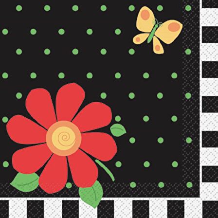 PEÇETE ÇİÇEKLİ SİYAH 16'LI