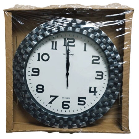 ESKİTME GÜMÜŞ 31X31 CM DEKORATİF SESSİZ DUVAR SAATİ