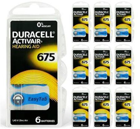 Duracell 675 İşitme Cihazı Pili 6'lı 10 Paket